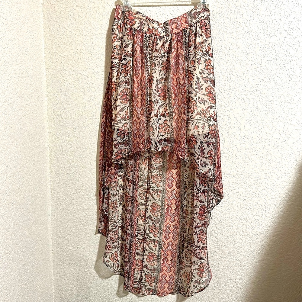 Sheer High Low Skirt